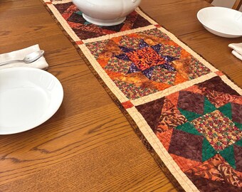 PDF Table Runner Quilt Pattern | Star Block Table Runner| Table Runner PDF Pattern