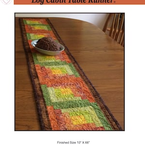 PDF Log Cabin Quilt Pattern | Log Cabin Table Runner| Table Runner PDF Pattern