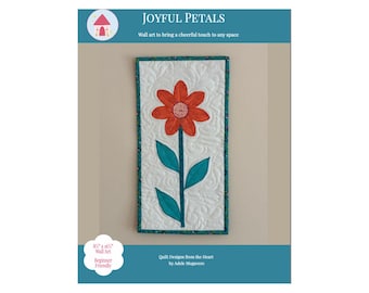 Floral Appliqué Quilt Pattern PDF, Flower Wall Hanging, Beginner Friendly