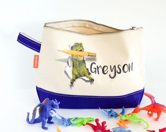 Canvas Bag Personalized Back to School School Case Pencil Case for Kids Pencil Pouch Custom Case Zipper Pouch Canvas Bag