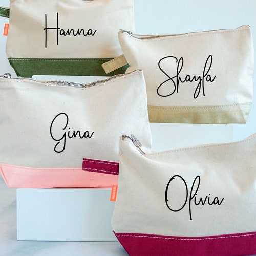 Personalized Makeup Bag Custom Large Cosmetic Bag Bridal Etsy