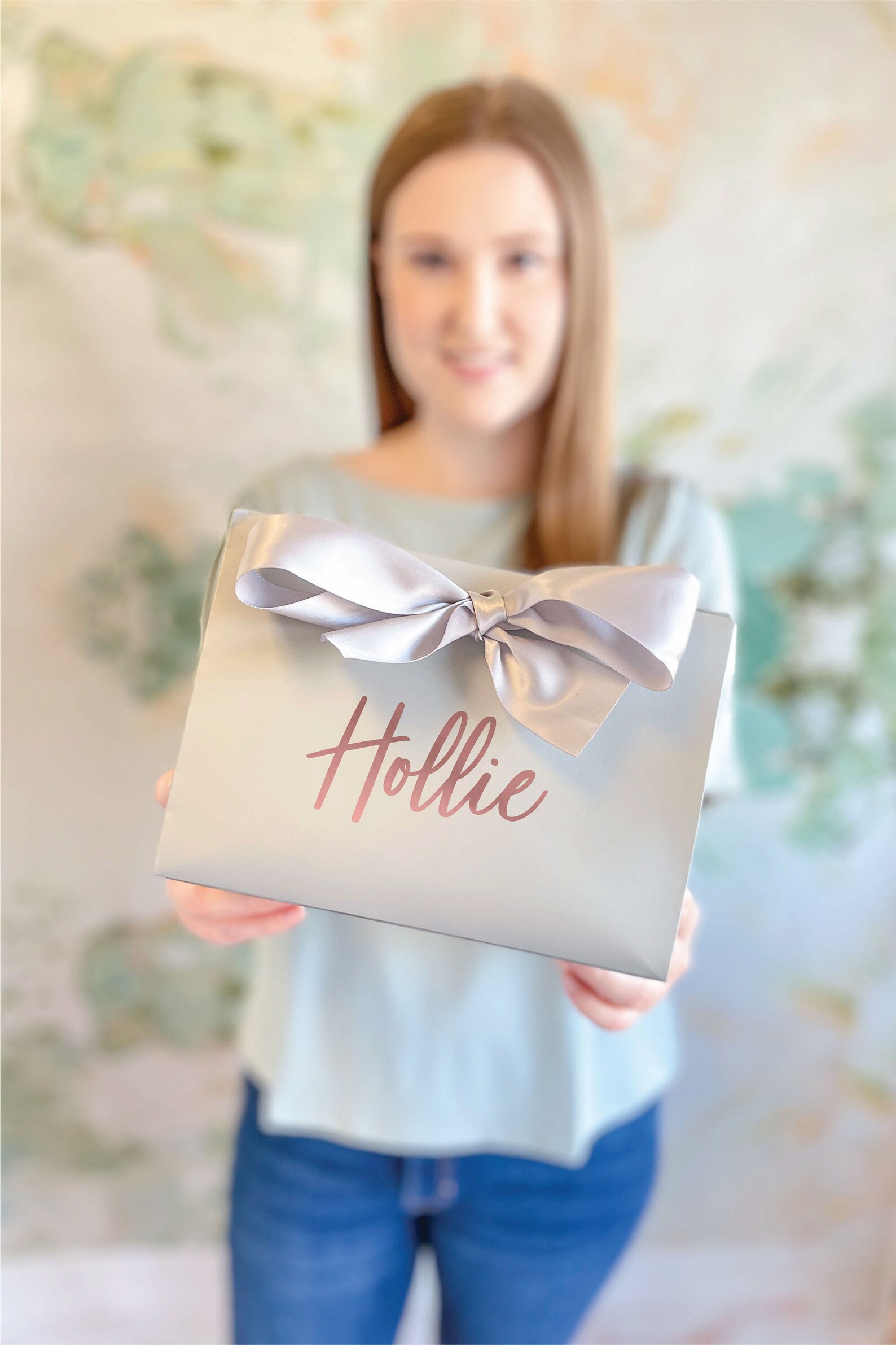 Personalized Gift Box With Bow Gift Box for Bridesmaid Etsy