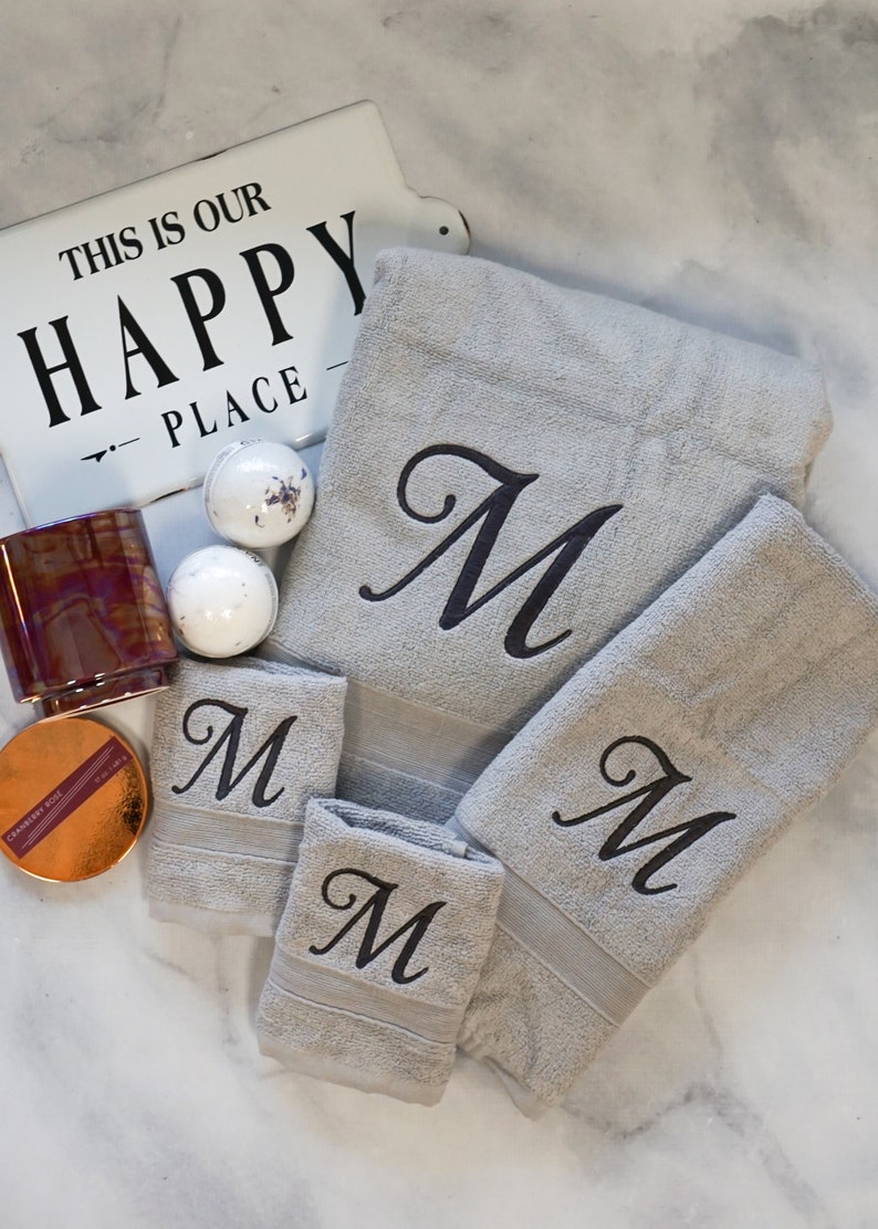 White Towels New Home Gift Bath Towels Personalized Etsy