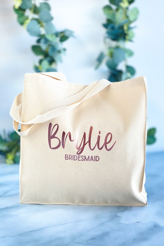 Bridesmaids Tote Bag Monogrammed Gift for Bridesmaid | Etsy