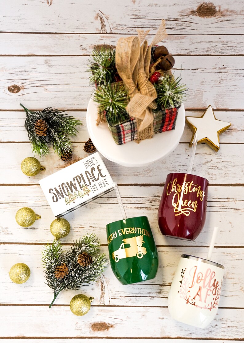 Christmas Wine Tumbler Mom Gift Ideas Holiday Drink Etsy