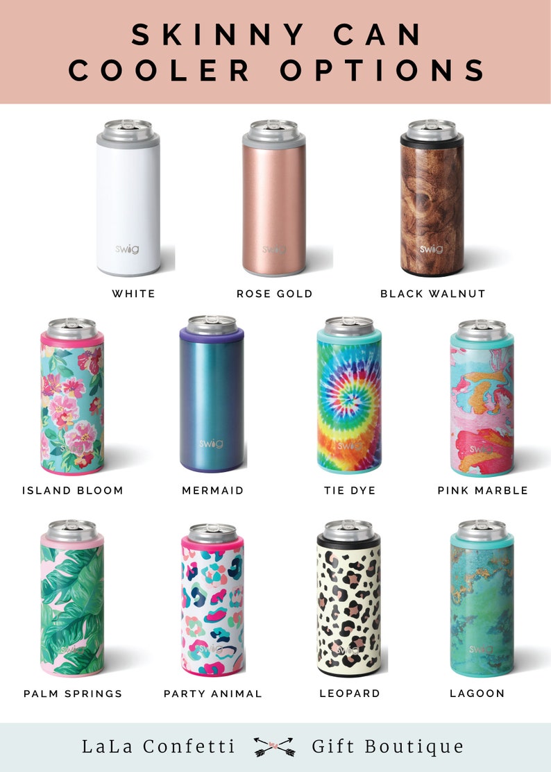 Tie Dye Mermaid Insulated Stainless Steel Beverage SWIG Slim Can Holder Beer Can Holder Sleeve Glitter Skinny Can Coolers