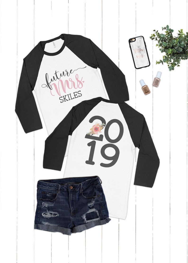 LAST NAME T-Shirt for Bride Engagement Shirt Gift Personalized Tee Future Mrs