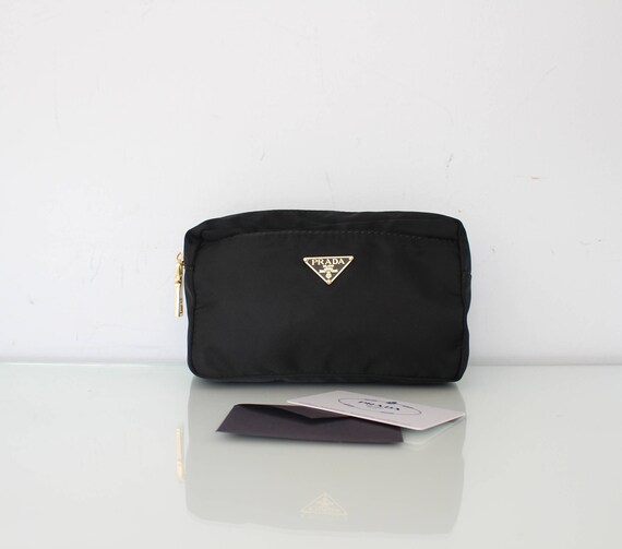 Prada vela small zip pouch clutch bag hot sale