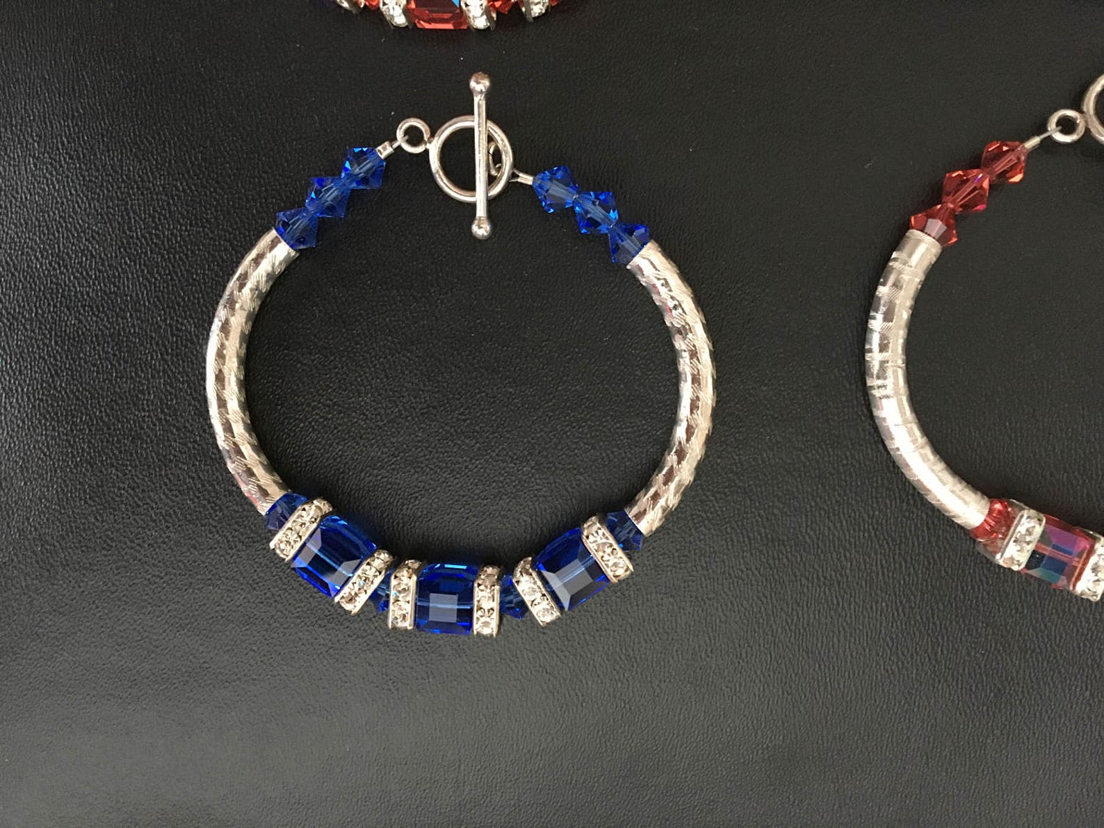 Sergio | Antique Silver Bracelet w/Swarovski Crystal Beads main image 1