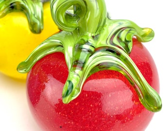 Handblown glass tomato