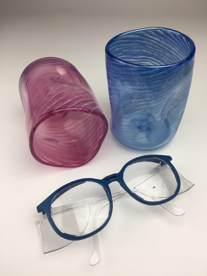 Craft Beer Glass blue and pink Crumple Tumbler Set 2 image 3