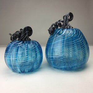 Custom Blue Sky Pumpkin Handblown Glass