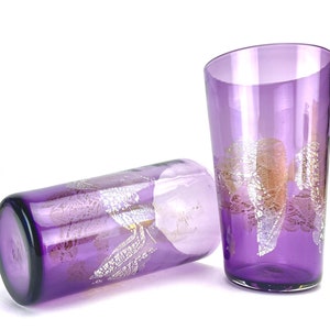 Purple Jewel Silver Metallic Pint Glass (two)