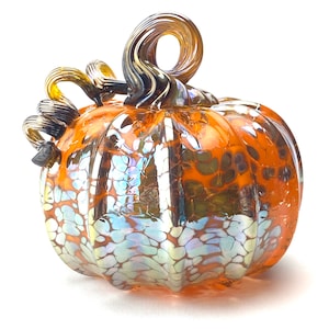 Handblown Gold metallic Orange Pumpkin