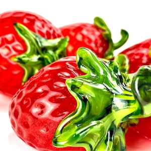 Red Strawberry Handblown Glass(one strawberry) custom size
