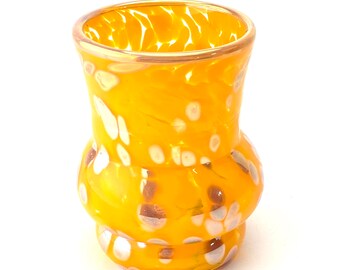 Orange and Gold Glass Tumbler