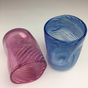 Craft Beer Glass blue and pink Crumple Tumbler Set 2 image 2