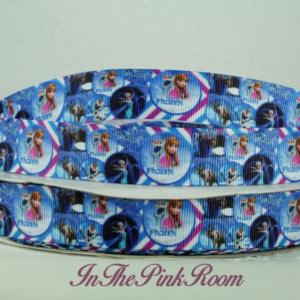 Printed Grosgrain Ribbon, Frozen Characters, Reindeer/Snowman, 7/8",  Hair bows, cute prints