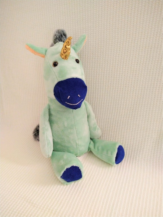 Unicorn Plush Soft Minky Unicorn Weighted Stuffed Animal Green