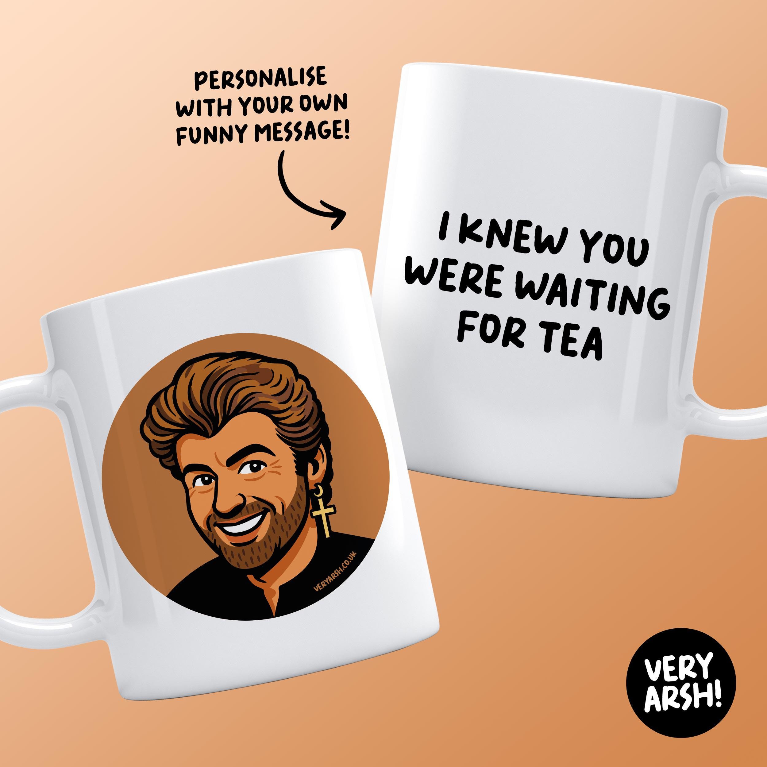 George Michael RIP Kaffeetasse Mit Untersetzer – Keramik, 325 Ml, Spülmaschinenfest – Inkl. Holzuntersetzer