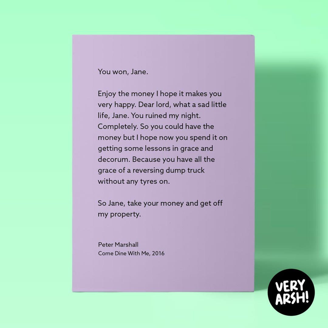 you-won-jane-come-dine-with-me-inspired-a6-greeting-card-funny