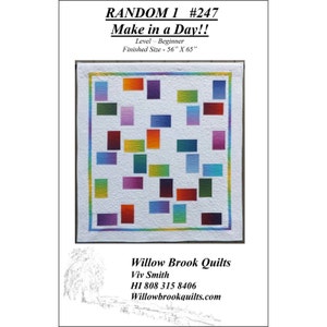 Pattern &quot;Random 1&quot; Quilt Pattern by Willow Brook Quilts WBQ247 Paper Pattern