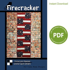 Pattern &quot;Firecracker&quot; PDF Table Runner Pattern OQ063 by Villa Rosa Designs - Instant Download