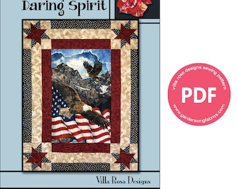 Pattern "Daring Spirit" PDF Panel Quilt Pattern by Villa Rosa Designs - Instant Download