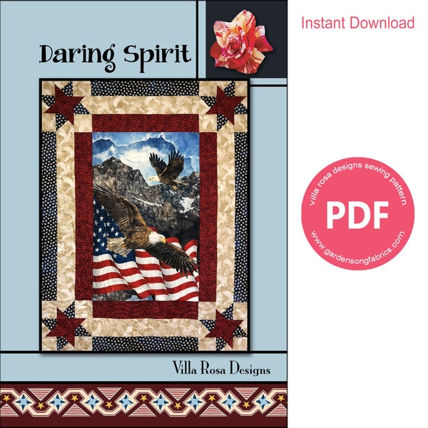 Pattern "Daring Spirit" PDF Panel Quilt Pattern by Villa Rosa Designs - Instant Download