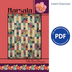 Villa Rosa Designs の「Marsala」キルトパターン PDF - すぐにダウンロード