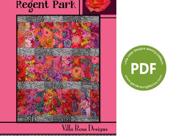 Patrón de edredón Regent Park en PDF RC261 de Villa Rosa Designs - Descarga instantánea