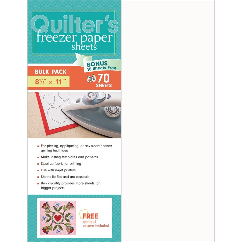 Bulk Pack by C/&T Publishing 20315 Sewing Notion Applique Quilter/'s Freezer Paper Sheets