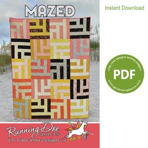 Pattern &quot;Mazed&quot; PDF Quilt Pattern by Villa Rosa Designs - Instant Download