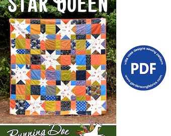 Padrão de colcha Star Queen em PDF da Villa Rosa Designs - Download instantâneo