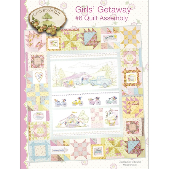 From Crabapple Hill Studio GIRLS GETAWAY #1 PICKUP /& TRAILER HAND EMBROIDERY