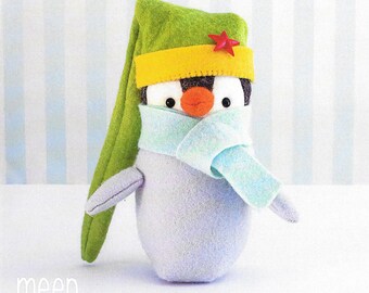 Pattern ''Meep'' Penguin Stuffed Toy, Fabric Soft Sculpture Sewing Pattern by May Blossom (MB067)