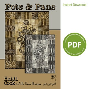 Patron PDF « Casseroles et poêles » Patron de courtepointe en panneaux par Villa Rosa Designs - Téléchargement immédiat