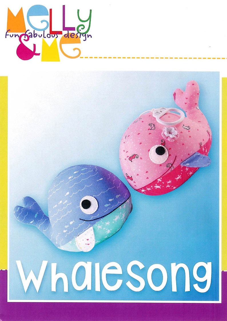 Pattern ''Whalesong'' Soft Sculpture, Stuffed Toy, Softie, Cloth Toy Sewing Pattern by Melly & Me MM141 image 3