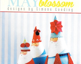 Pattern ''Jumbleberry Santas''  Felt Toy, Fabric Soft Sculpture Sewing Pattern by May Blossom (MB041)