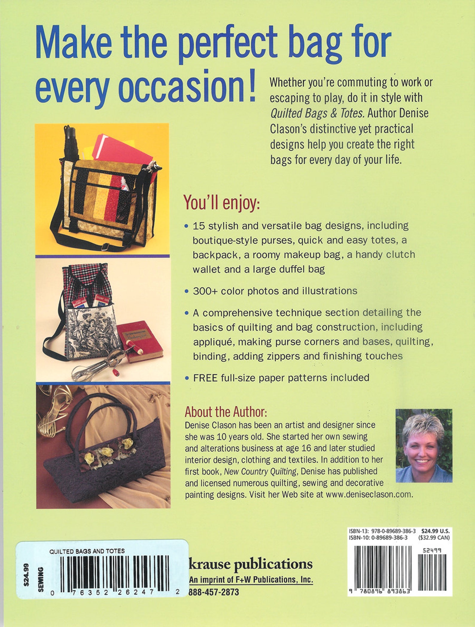 Book Quilted Bags and Totes Sewing Quilting Pattern Book by Etsy