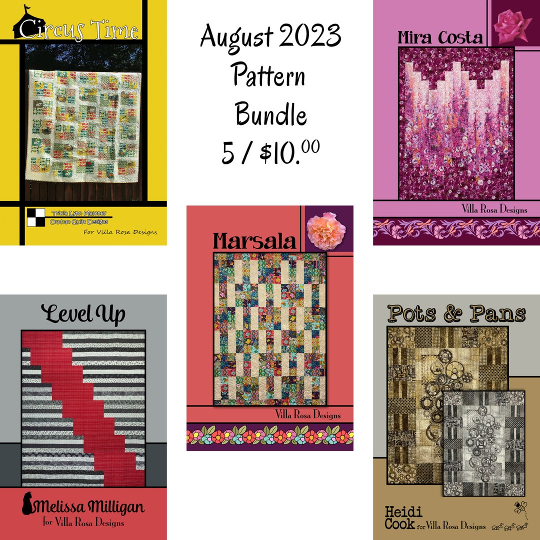Pattern Bundle August 2023 Patterns by Villa Rosa - Pattern Cards **not ...