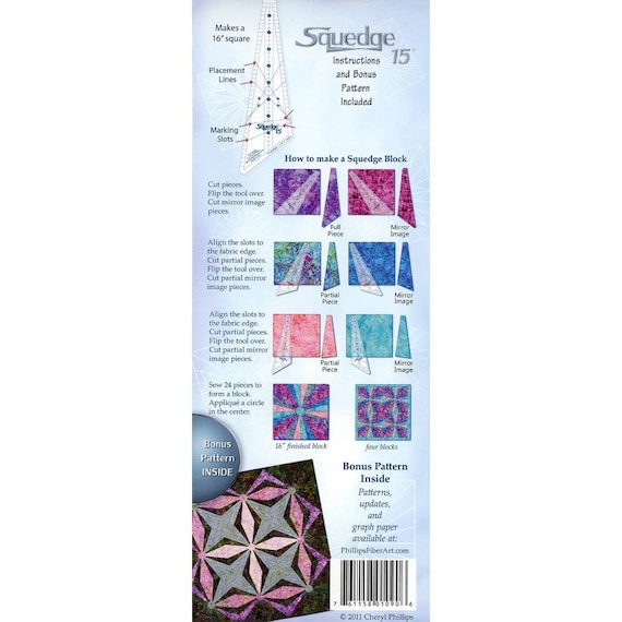 30 Degree Squedge Squared Wedges Acrylic Template Ruler Fabric Bonus Pattern