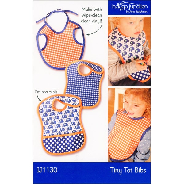 Pattern "Tiny Tot Bibs" Paper Pattern, Instructions by Indygo Junction INJ1130