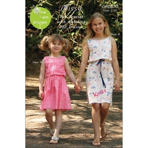 Pattern - Missy Dresses  + 18&quot; Doll dress Paper Sewing Pattern by Olive Ann Designs OAD100