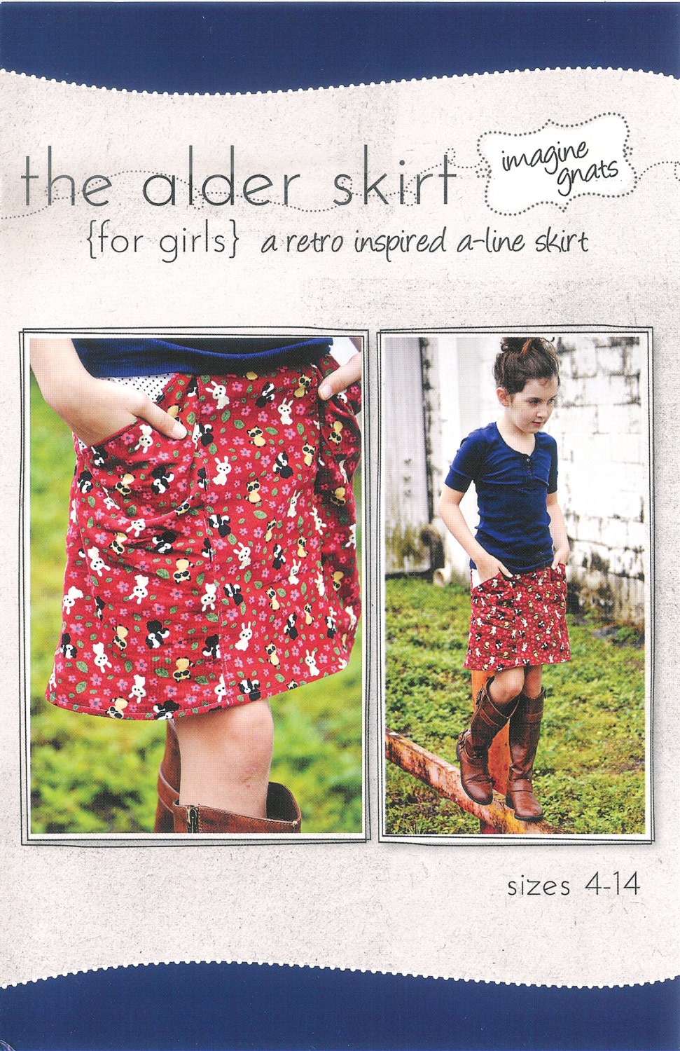 Pattern Alder Skirt for Girls Paper Sewing Pattern by Imagine
