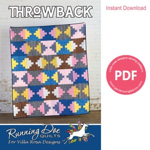Pattern &quot;Throwback&quot; PDF Quilt Pattern RD060 by Villa Rosa Designs - Instant Download