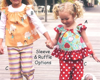 Pattern - Cutie Pie - Top, Capri Pants & Doll outfit Paper Sewing Pattern by Olive Ann Designs (OAD80)