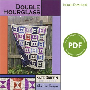 Pattern &quot;Double Hourglass&quot; PDF Panel Quilt Pattern by Villa Rosa Designs - Instant Download