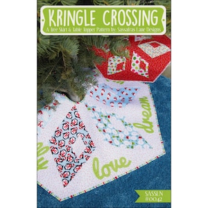 Pattern &quot;Kringle Crossing&quot; Tree Skirt / Table Topper by Sassafras Lane Designs SASSLN0042 Paper Pattern