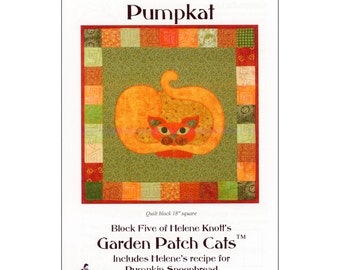 Pattern "Pumpkat" Quilt Block by StoryQuilts (65) Applique Quilt Block Pattern